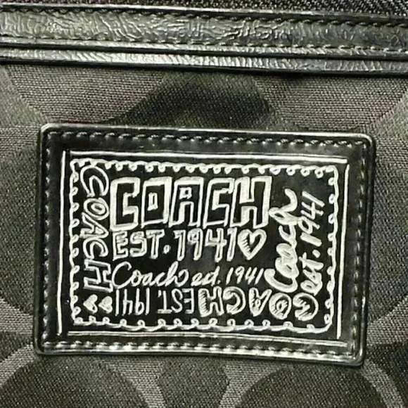 COACH F20026 Black Poppy Daisy Signature Tote - Picture 6 of 14